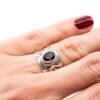 Edelsteen Ring Granaat 925 Zilver “Sonsare” (Maat 19) - Afbeelding 3